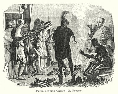 Petrus förnekar Kristus (gravyr) av European School