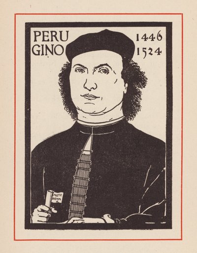 Pietro Perugino, italiensk renässanskonstnär (litografi) av European School