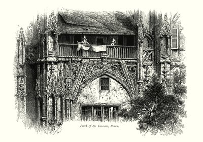 Portalen till St Laurens, Rouen (gravyr) av European School
