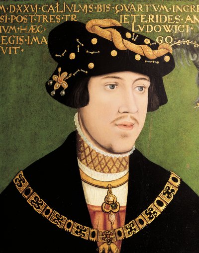 Porträtt av Ludvig II av Ungern, kung av Ungern, Böhmen och Kroatien (olja på panel) av European School