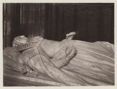 Drottning Elizabeths grav i Westminster Abbey (litho) av European School