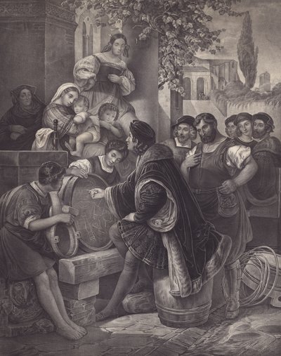 Raphael skissar jungfrun och barnet (litho) av European School