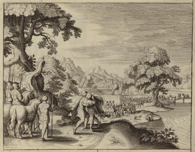 Försoning mellan Jakob och Esau (gravyr) av European School
