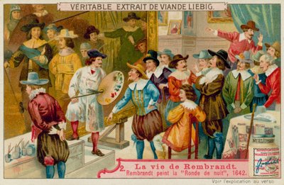 Rembrandt Paintings Night Watch (chromolitho) av European School