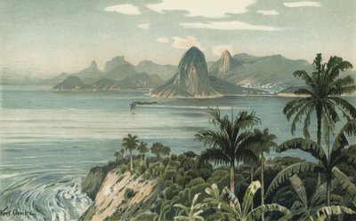 Rio de Janeiro, Brasilien (färg litho) av European School