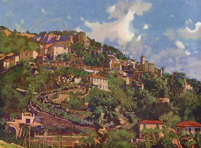 Roquebrune, Allmän vy (färglitografi) av European School