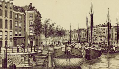 Rotterdam: Geldersche Kade (litografi) av European School