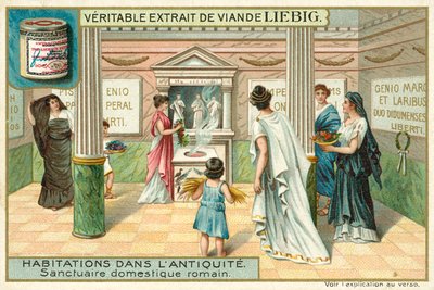 Fristad i ett romerskt hem (chromolitho) av European School