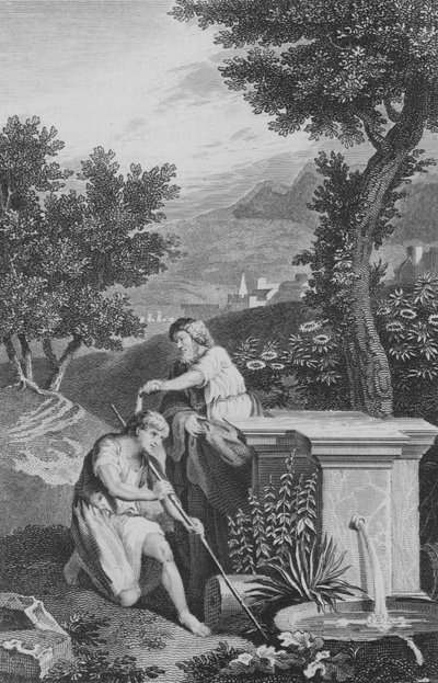 Saul smord av Samuel (gravyr) av European School