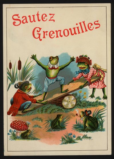 Jump Frogs (färg litho) av European School