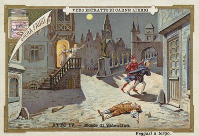 Scen från Faust, en opera av Charles Gounod av European School