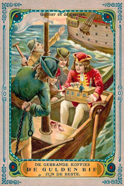 Scen från Gullivers resor (chromolitho) av European School