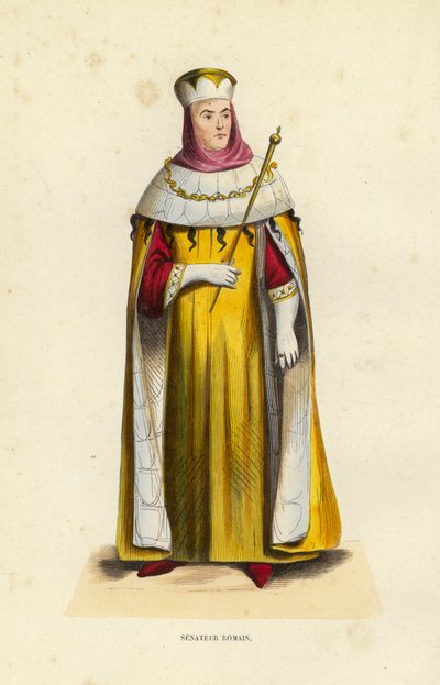Senateur Romain (färgad gravyr) av European School