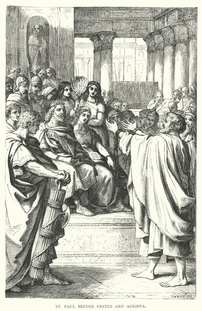 St Paulus före Festus och Agrippa (gravyr) av European School
