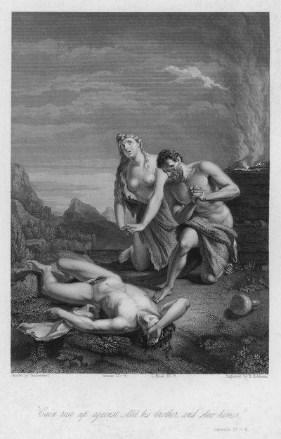 Den första döden, Genesis IV, 8 (gravyr) av European School