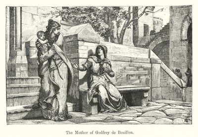 Godfrey de Bouillons mor (gravyr) av European School