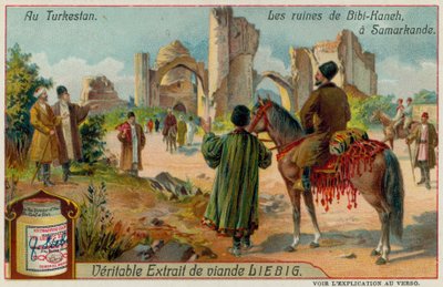 Ruinerna av Bibi-Khanym-moskén i Samarkand i Uzbekistan av European School