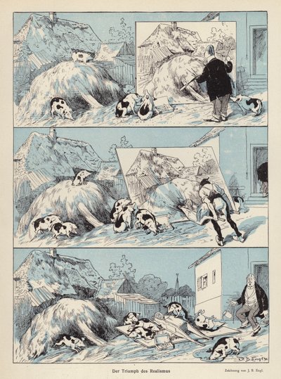 Realismens triumf (färg litho) av European School