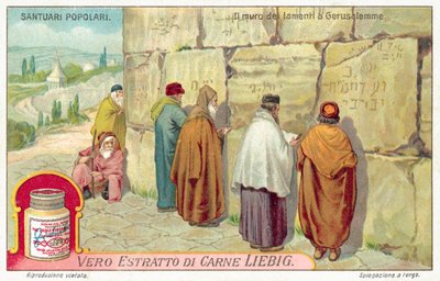 Klagomuren i Jerusalem (chromolitho) av European School