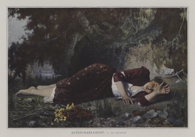 The Young Girl (färg litho) av European School