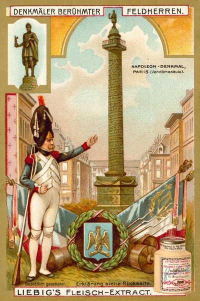 Vendome Column, monument till Napoleon, Paris (chromolitho) av European School