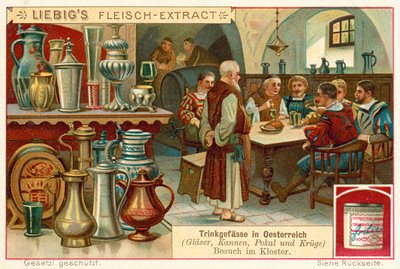 Besök i ett kloster i Österrike (chromolitho) av European School