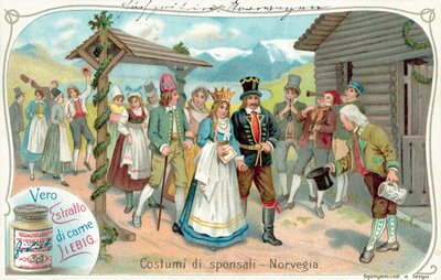 Bröllopståg i Norge (chromolitho) av European School