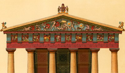 Västra fasaden av Athenatemplet i Aegina av European School