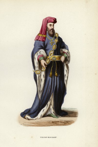 William Beauchamp (färgad gravyr) av European School