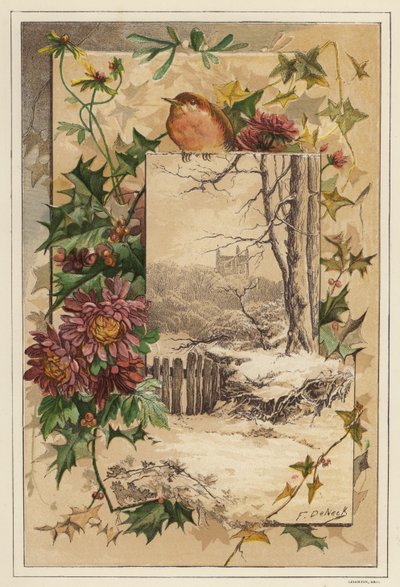 Vinter (färg litho) av European School