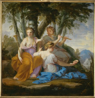 Clio, Euterpe et Thalia - Muserna Clio, Euterpe och Thalia ... av Eustache (studio of) Le Sueur