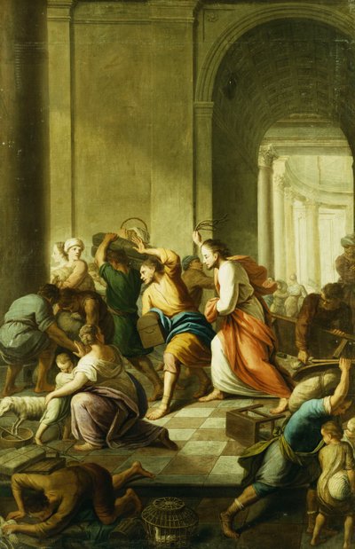 Kristus driver växlarna från templet av Eustache Le Sueur