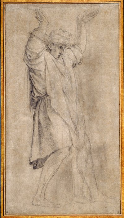 Studie för Marcus Curtius, legendarisk figur i antikens Rom av Eustache Le Sueur