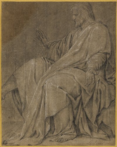 Studie för Saint Louis Healing the Sick av Eustache Le Sueur