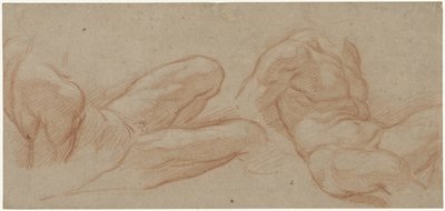 Två studier av en liggande naken man av Eustache Lesueur