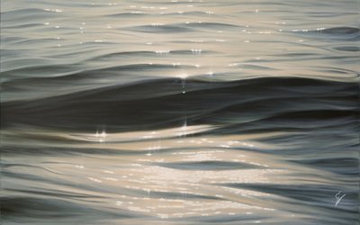 Into The Light, 2023 (olja på duk) av Eva Volf