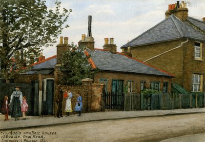 135 till 139 Oval Road: Croydon Smallest Houses, 1921 (wc på papper) av Evacustes Arthur Phipson