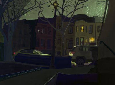 6 AM South Side of Street, Prospect Park (digital konst) av Evan Sklar