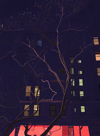 I gryningen, Brooklyn (digital konst) av Evan Sklar