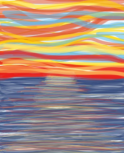 Atlantic Ocean, 2018 (handritad på en iPad med en Apple-penna) av Evan Sklar