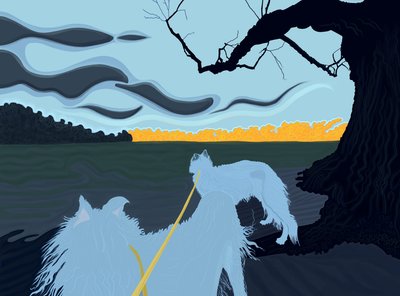 Hundar i skuggan, Brooklyn (digital konst) av Evan Sklar