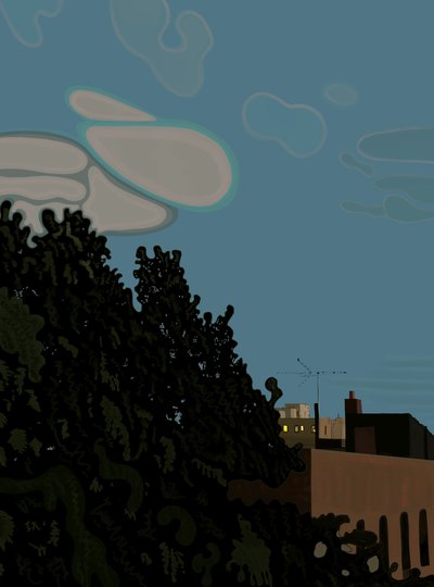Skymning och 8th Street, Brooklyn (digital konst) av Evan Sklar