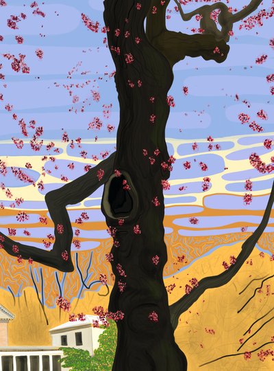 Blommande lönnträd (digital konst) av Evan Sklar
