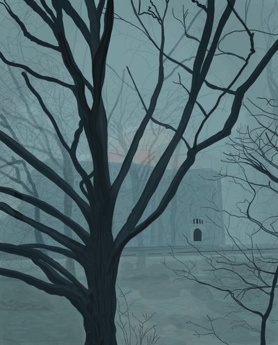 Fog Prospekt park, Brooklyn (digital konst) av Evan Sklar