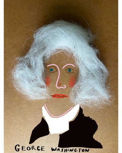 George Washington (collageteckning) av Evan Sklar