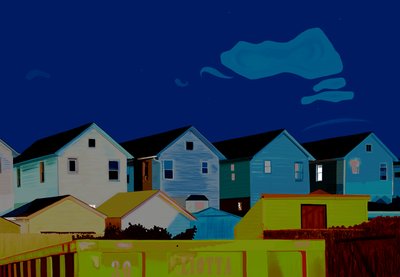 Houses In Queens (digital konst) av Evan Sklar