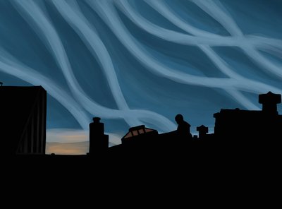 Man på Brooklyn Roof Top (digital konst) av Evan Sklar