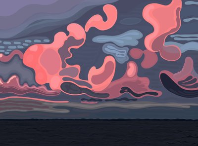 Ocean and Clouds, Brooklyn (digital konst) av Evan Sklar