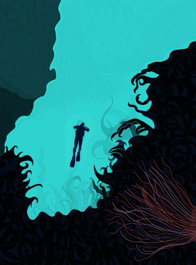 Scuba Diver (digital konst) av Evan Sklar