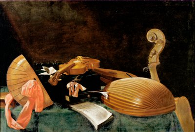Stilleben med musikinstrument av Evaristo Baschenis
